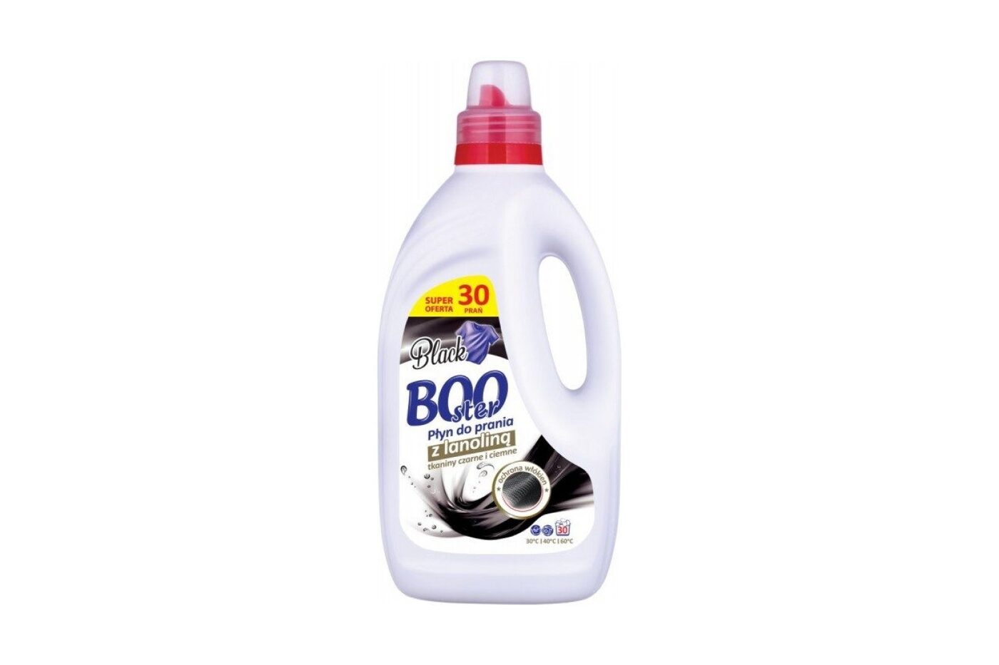 BOOSTER BLACK 1,5 L, mazgāšanas līdzeklis melniem un tumšiem audumiem