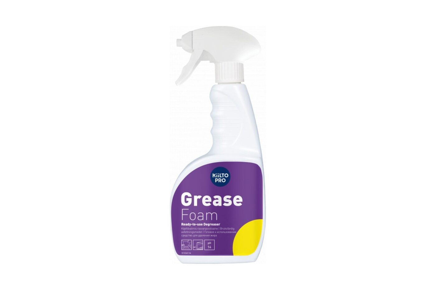 Manuālai tauku un piedegušu netīrumu likvidēšanai. “Kiilto Grease Foam” 750 ml
