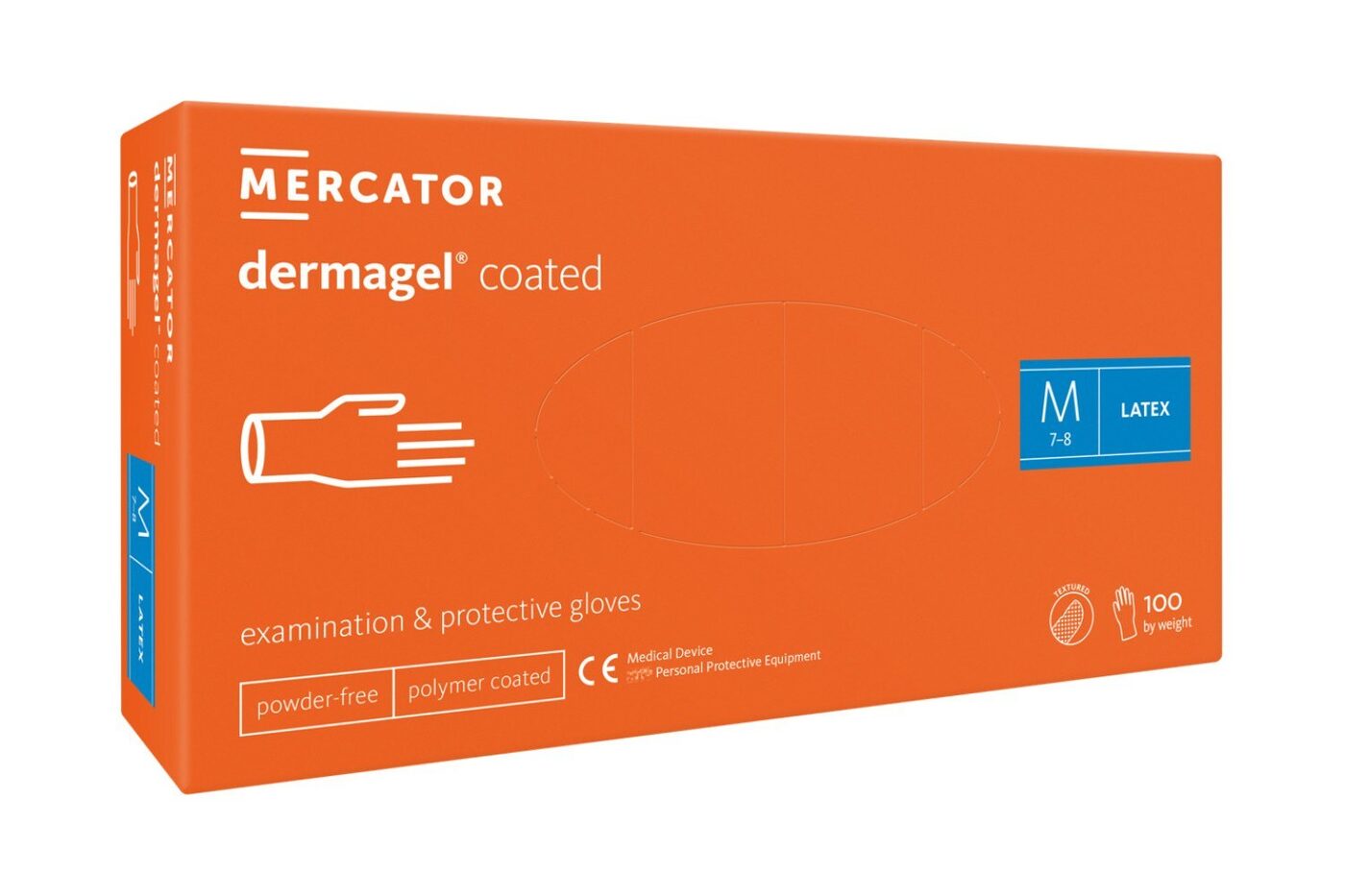Lateksa cimdi, bez pūdera, MERCATOR latex Dermagel