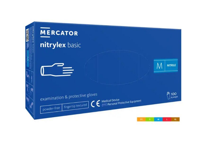 MERCATOR nitrylex® basic Tumši zilie – 100 gab./kastē