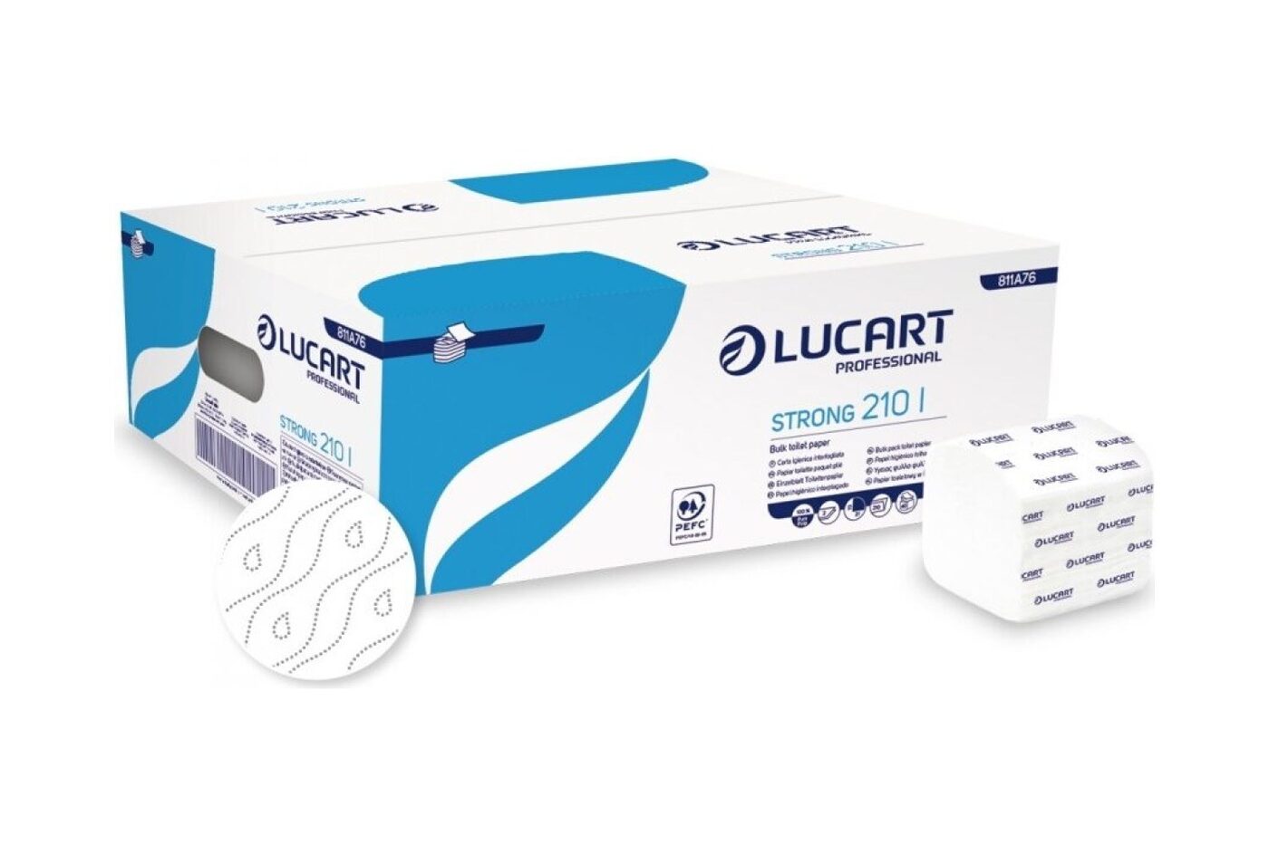 Tualetes papīrs loksnēs Lucart STRONG 210 I