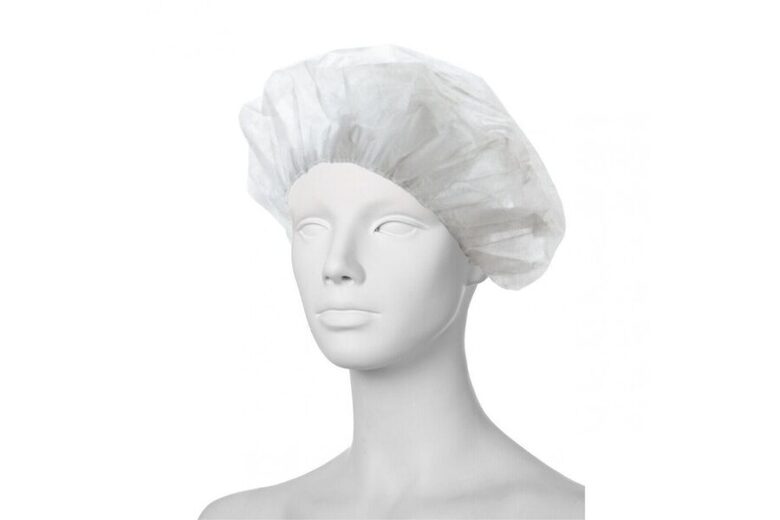Beretes vienreizlietojamas, N100 Baltas 58 cm
