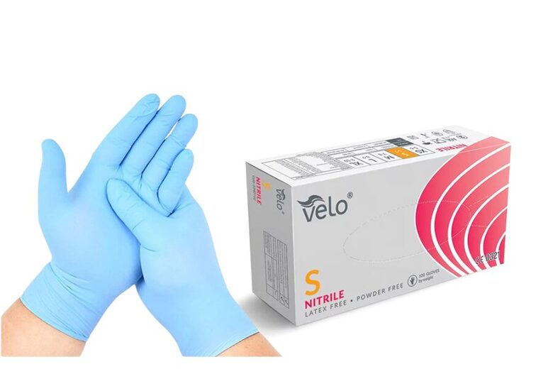 Nitrile Gloves VELO Powder-Free Blue S–M