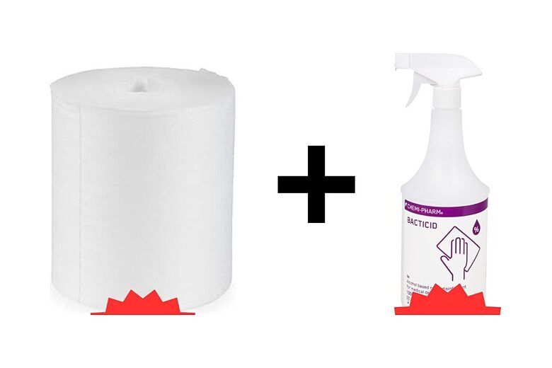 BACTICID 1L + DRY Wipes N600 — virsmu dezinfekcijas komplekts