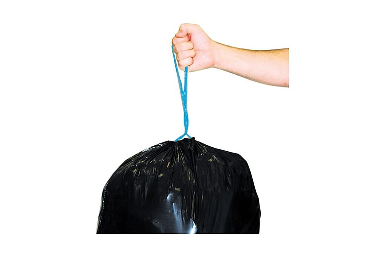 LDPE 60L DRAWSTRING waste bags 25 micron 10 bags/roll
