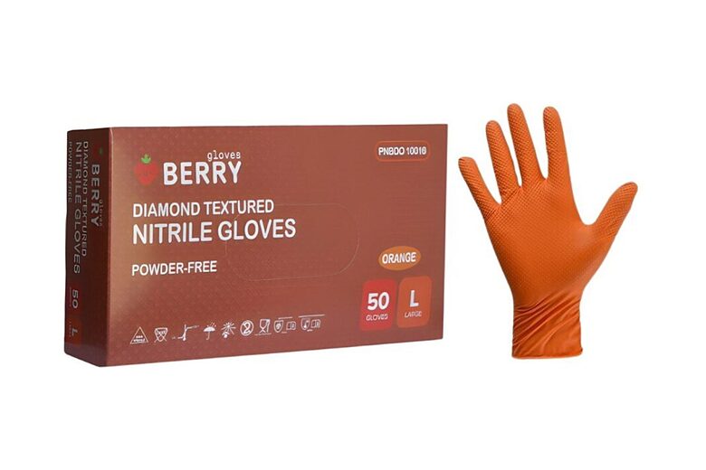 Berry Diamond Nitrile gloves, powder-free, orange, N50