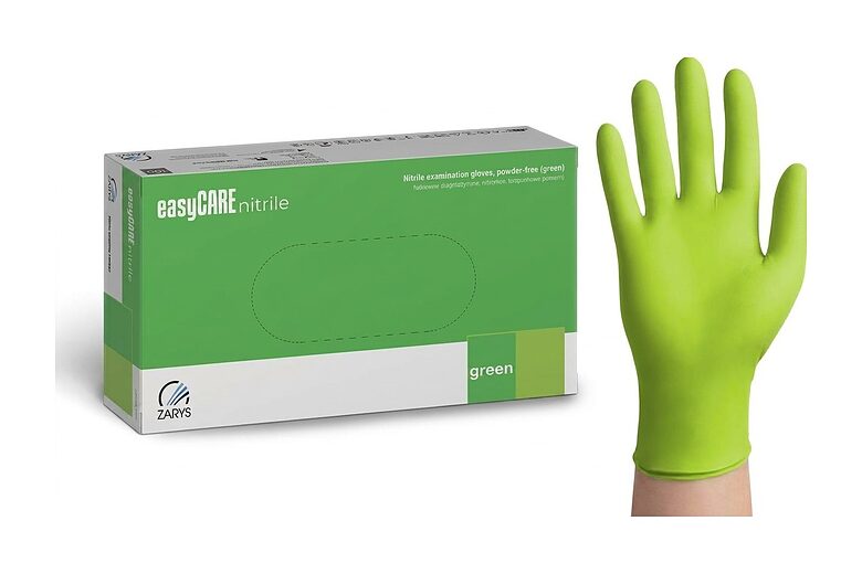 Nitrila cimdi, nepūderēti «Easy CARE», zaļā krāsā, 100 gb.