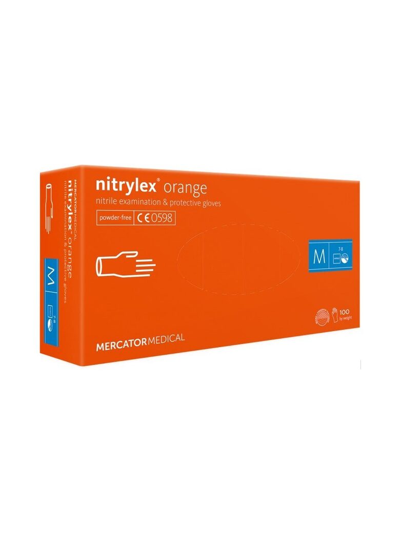 nitrylex orange N100 — oranži nitrila cimdi bez pūdera