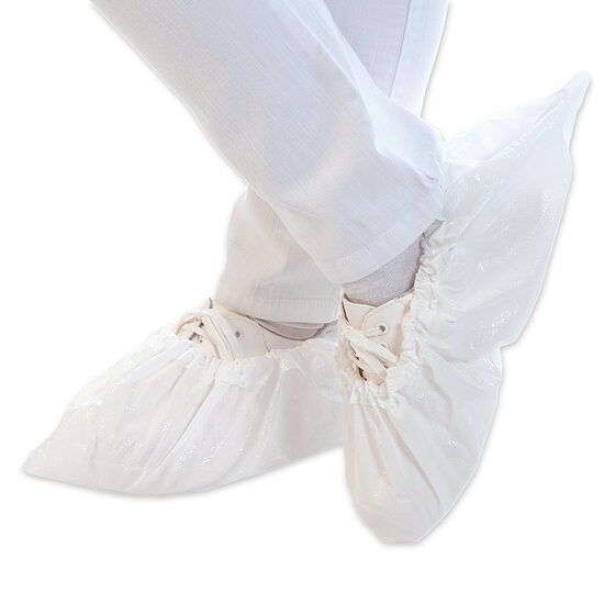 CPE Overshoes, White, 41 × 15 cm, Non-sterile, 100 pcs