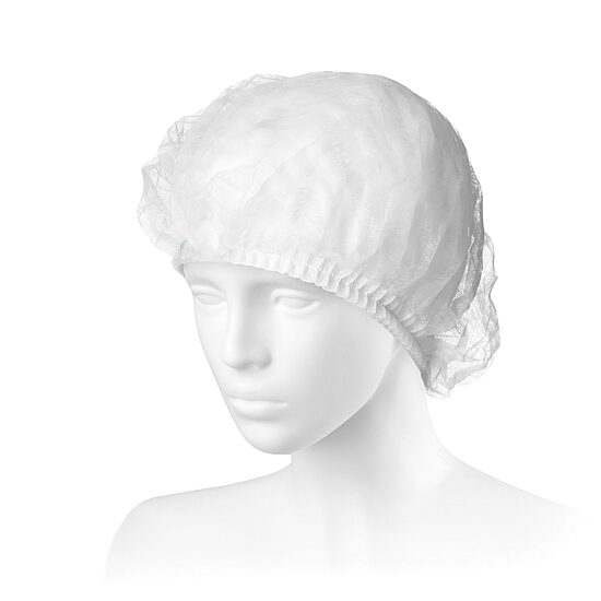 Nurse's Cap Clip Type, Pleated, Non-woven, Non-sterile, White, 100 pcs.