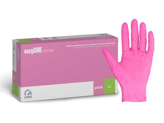 Spilgti Rozā (MAGENTA) nitrila cimdi EasyCare 100 gab. kastīte