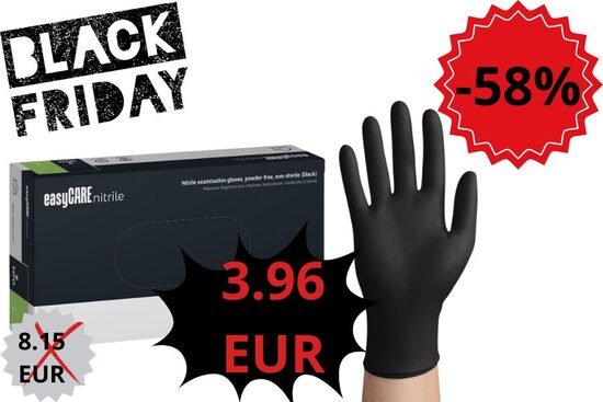 Nitrile gloves Easy care | powder-free black, N100