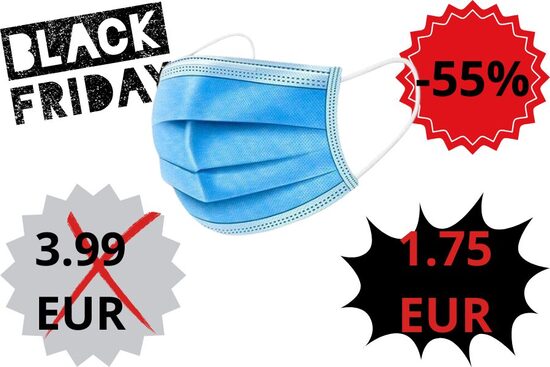 Medicīniskās sejas maskas, 50 gb, TYPE II