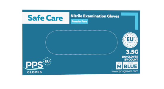 Nitrila cimdi, nepūderēti «PPS gloves», zili. 