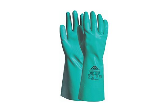 Active CHEM H4010 nitrila ķīmiskās aizsargcimdi 33 cm, zaļi