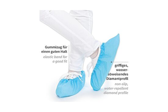 Anti Slide apavu pārvalki , CPE ar TPE pārklājumu, 41 cm, zili 50 MIC