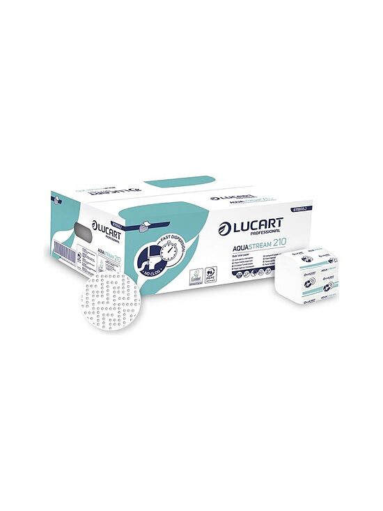 AQUASTREAM 210 — water-soluble interfolded toilet tissue (case, 40 packs)
