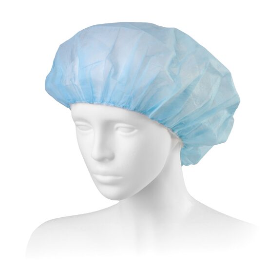 Beretes vienreizlietojamas, N100 Zilā krāsā 58 cm