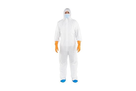 Ķīmiskās aizsardzības kombinezons Mercator W-PROTECT PLUS BearPro2, SMS 45 g/m², balts, 5/6 tips