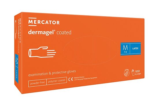 Lateksa cimdi, bez pūdera, MERCATOR latex Dermagel