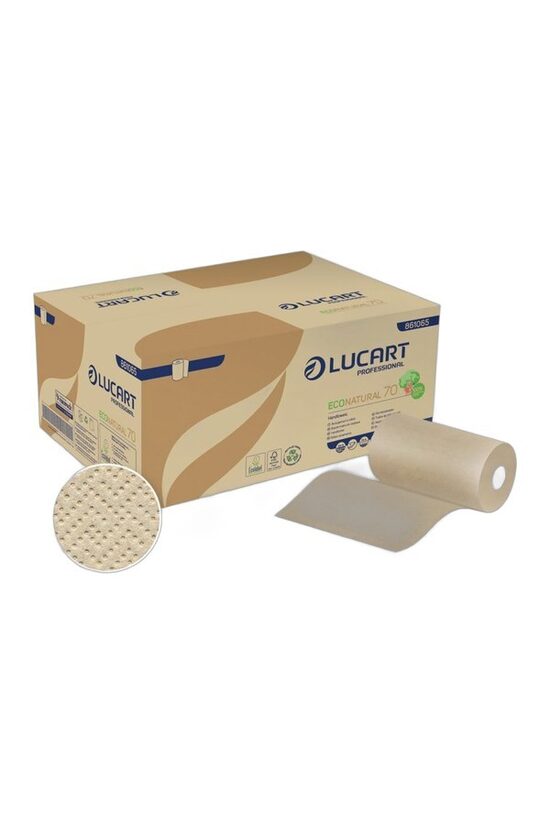 Lucart EcoNatural 70 paper hand towel rolls (2-ply, 70 m), 12 rolls