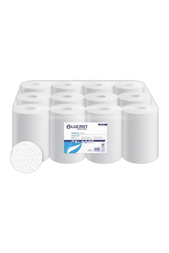 Lucart Strong 14 CF centrefeed paper hand towel rolls (2-ply, 55 m), 12 rolls