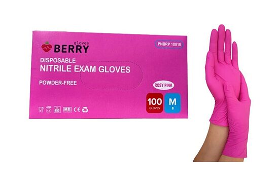 MAGENTA BERRY Nitrila cimdi, bez pūdera N100, 100 gb