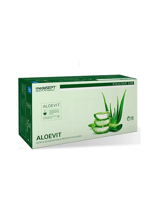 medaSEPT® ALOEVIT N100 — zaļi nitrila cimdi ar alveju