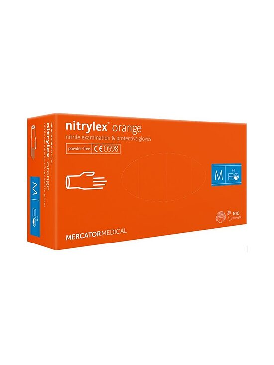 nitrylex orange N100 — oranži nitrila cimdi bez pūdera