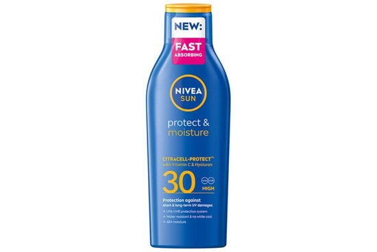 NIVEA SUN Protect&Moisture SPF30 mitrinošs losjons aizsardzībai pret sauli, 200ml