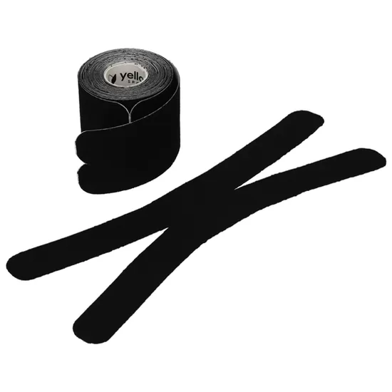 yellowSPORT yellowPRECUT TAPE – kinezioloģiskā teips i X formā, melni, 20 gab. (5 cm × 25 cm)