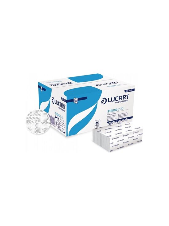 Lucart STRONG Z 20 papīra roku dvieļi loksnēs (Z-locījums, 2 sl.), 15 iepakojumi