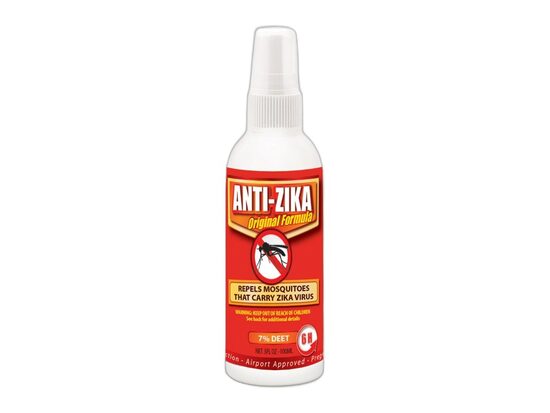 ANTI ZIKA Original Formula — odu un ērču atbaidīšanas līdzeklis (DEET 7%), 100 ml