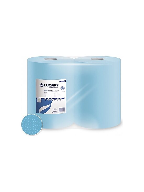 SKYTECH 3.500 XL — trīskārtu industriālie papīra dvieļi rullī (2 ruļļi)