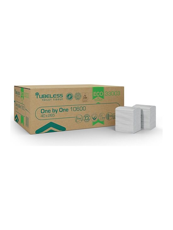 TUBELESS One by One ECO 10600 — interfolded toilet tissue from recycled pulp