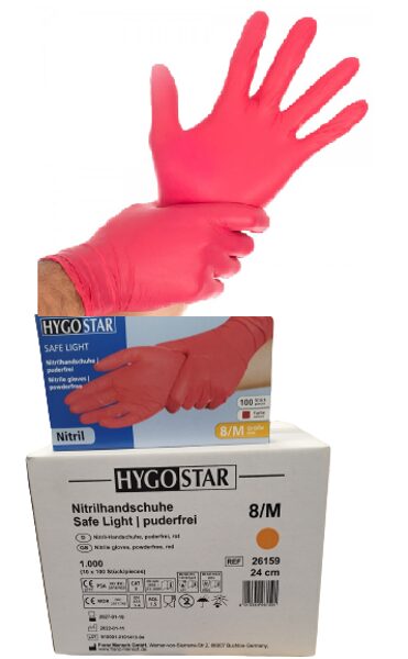 Nitrile gloves Safe Light | powder-free red, N100 X 100
