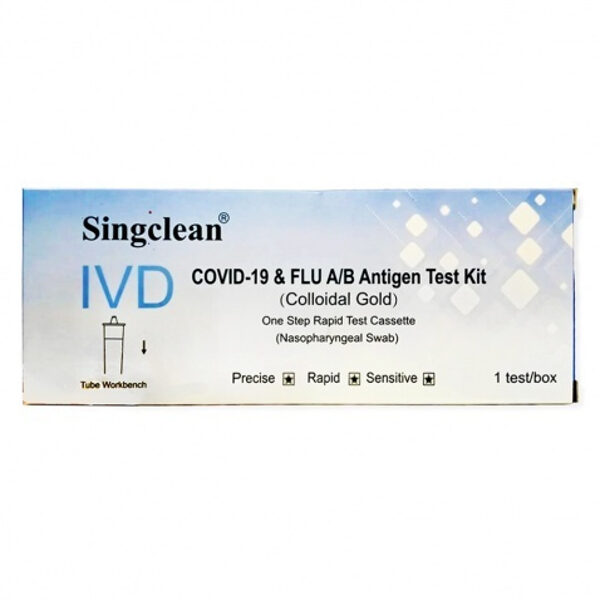 Singclean COMBO- Kombinētais Ātrais Tests SARS-CoV-2 un Gripas A/B Noteikšanai