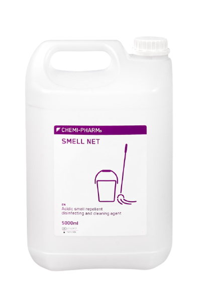 Kvapus naikinanti rūgštinė dezinfekavimo priemonė paviršiams SMELL NET MD 5L