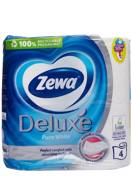 ZEWA Deluxe Pure White tualetes papīrs, 4 ruļļi