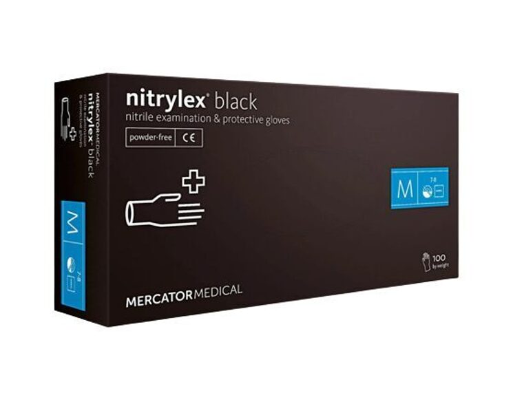 Black nitrile gloves, nitrylex clasic N100