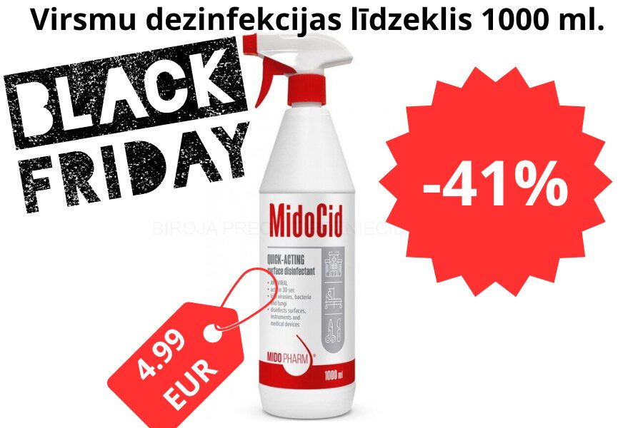 Virsmu dezinfekcijas līdzeklis MidoCid 1000ml, Midopharm