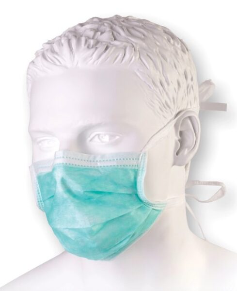 Medicīniskās maskas sienamas N50, zaļas