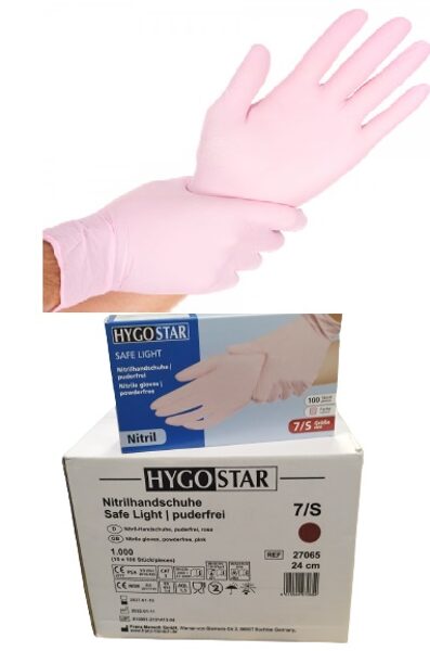Nitrile gloves Safe Light | powder-free pink, N100 X10