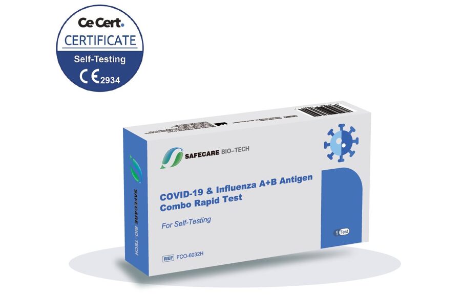 COMBO Covid-19 and Influenza Antigen Test Safe Care - Nasal swab, 1 unit