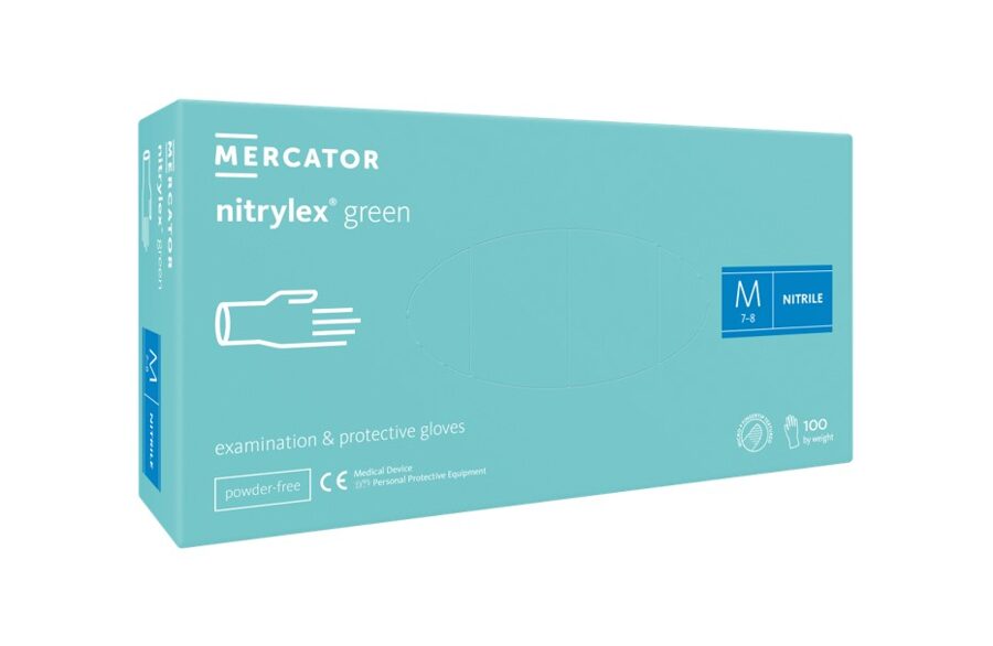 Zaļi nitrylex clasic Nitrila cimdi, bez pūdera N100