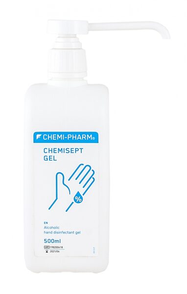 Roku dezinfekcijas līdzeklis  CHEMI-PHARM -CHEMISEPT GEL 500ML