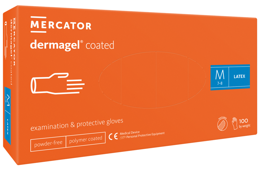 Latex gloves, powder-free, MERCATOR Latex Dermagel