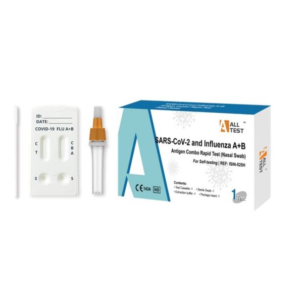COMBO Covid-19 un gripas antigēna tests All Test, izmantojot deguna uztriepes paraugu, 1 gab.
