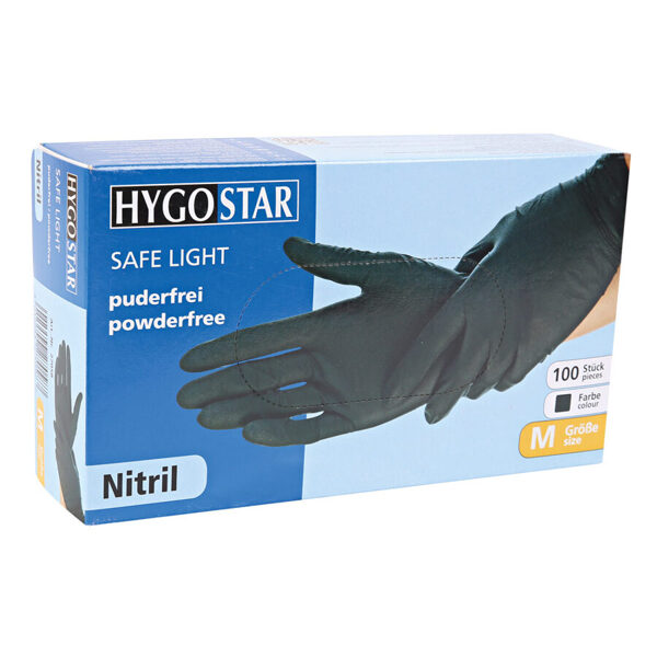 Nitrile gloves Safe Light | powder-free black, N100 X10