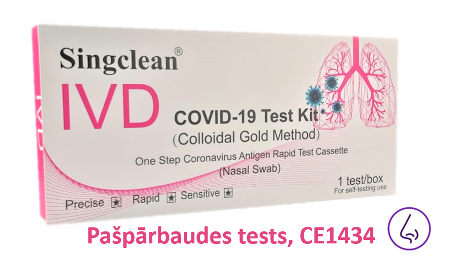 Singclean deguna (nasal) Antigēna COVID-19 Ātrais pašpārbaudes tests n5